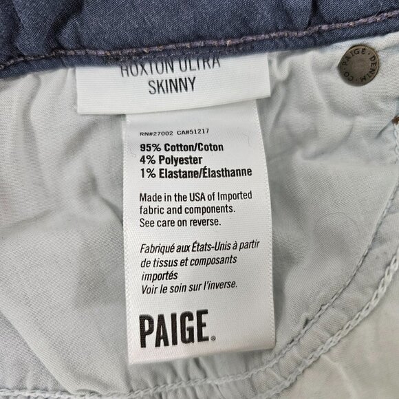 Paige Hoxton Ultra Skinny Women’s Distressed Ripped Mid Rise Blue Jeans Size 30 - Picture 10 of 16